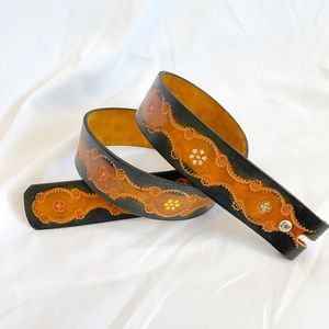 Handcrafted Leather Belt - Black and Brown